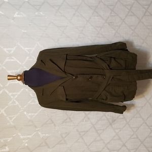 Capsule Outerwear Green Linen Blend Jacket Womens Size 14 Minimalist